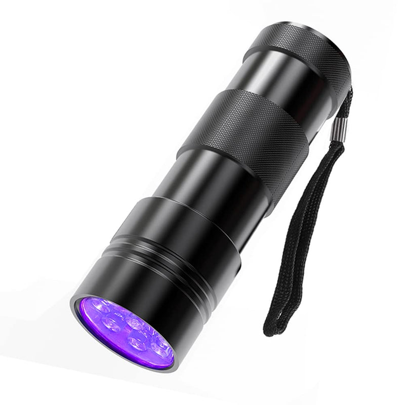 Black Light UV Flashlight, COSOOS 12 LED Handheld Black Light, Small UV Lights 395nm, Portable Pet Stain Detector for Dog Urine, Scorpions, and Bed Bugs. 1 Pack - PawsPlanet Australia