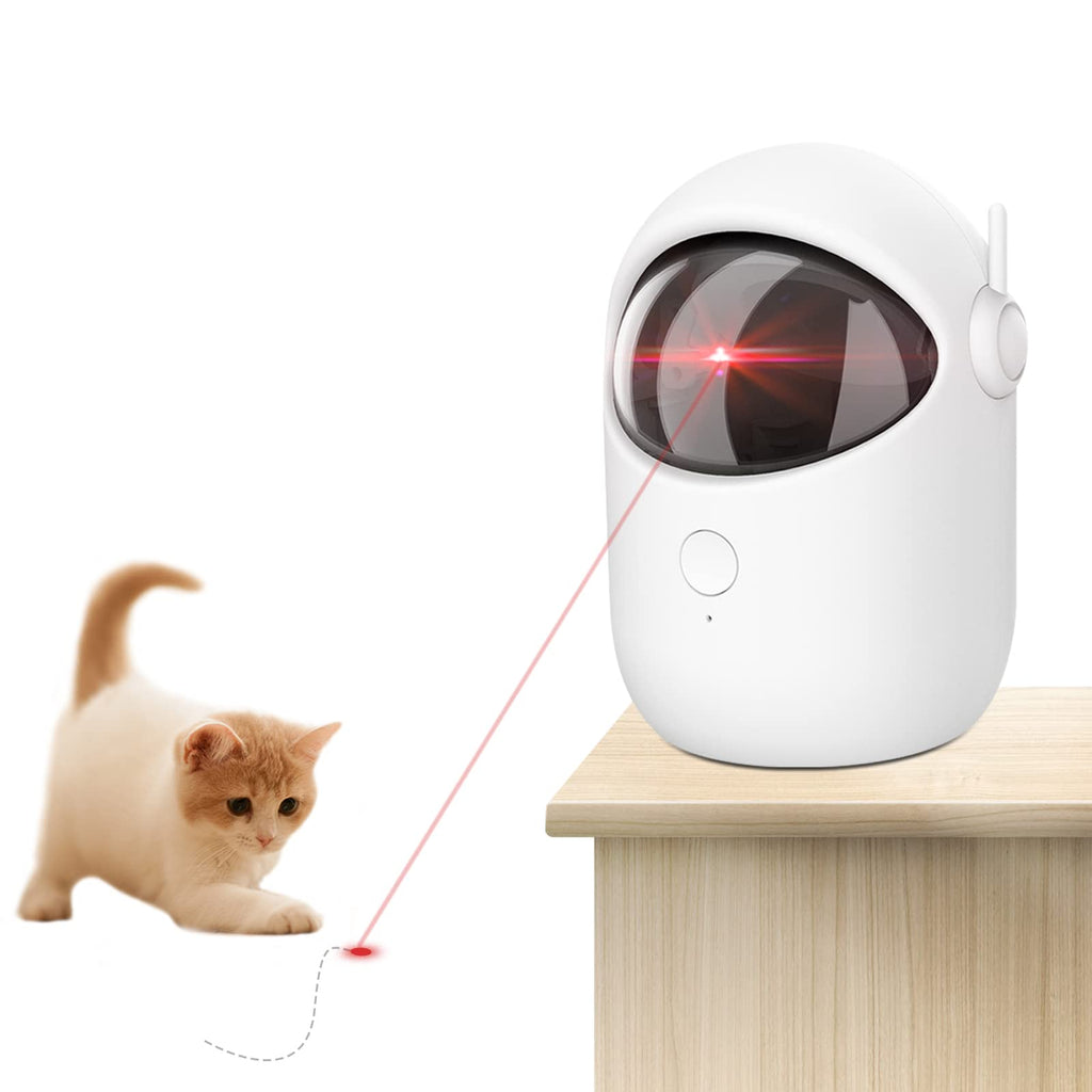 Anazp Cat Toys, Automatic Interactive Cat Toys with 3 Modes&USB Charging, Fast/Slow Mode, Silently, Interactive Pointer Cat Toy for Indoor Cats Timing On/Off (Gray-White) - PawsPlanet Australia