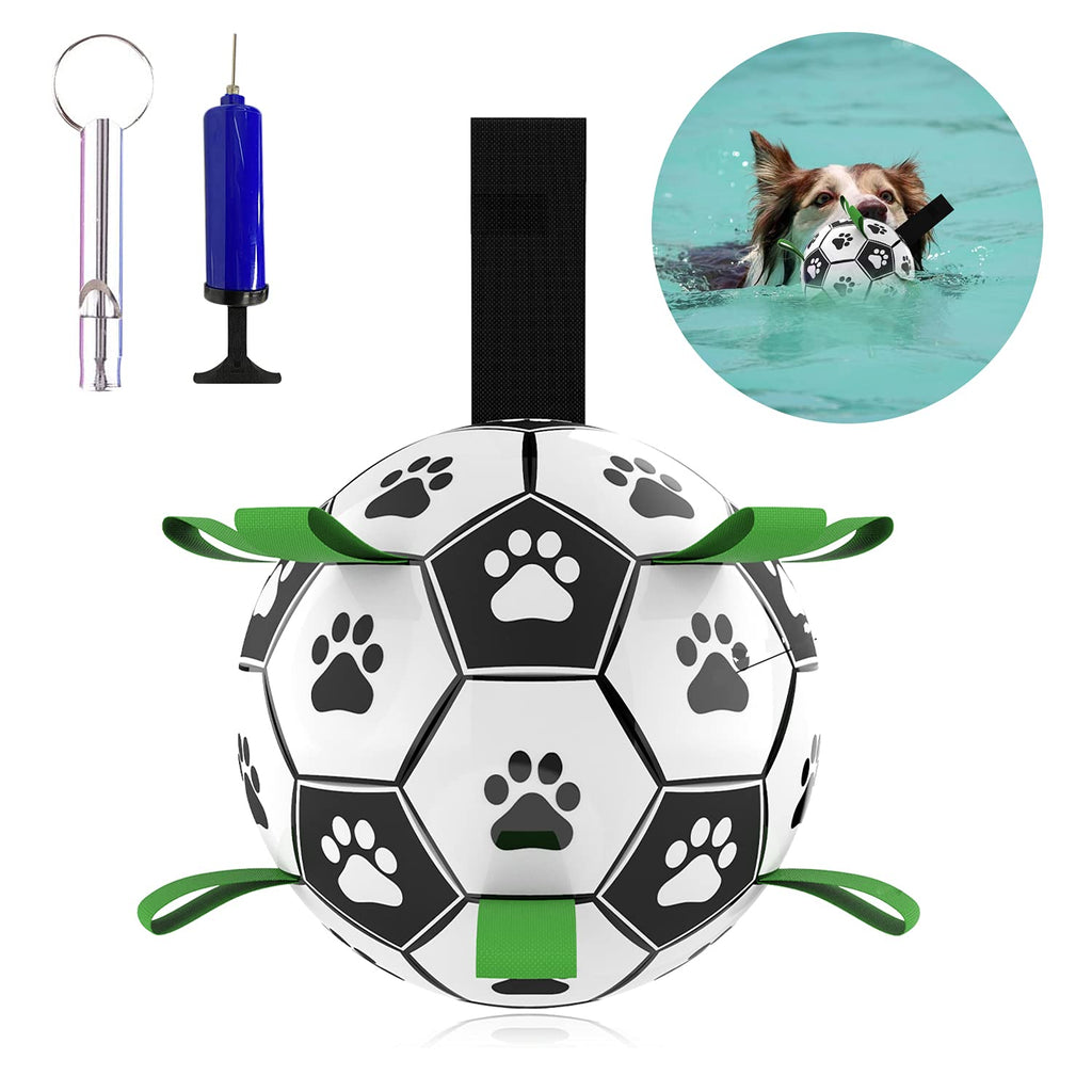 Dog Toys Soccer Ball, Interactive Dog Ball Toy, Dog Toy Tug, Football Puppy Balls with Durable for Small Medium Dogs (6 inch) - PawsPlanet Australia