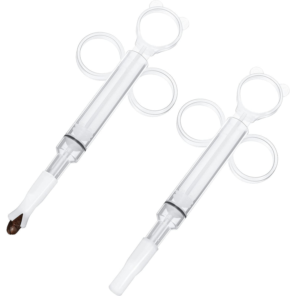 2 Pieces Pet Pill Tablet Syringe with Safety Soft Tip Small Animal Pill Shooter Pet Pill Feeding Dispenser Reusable Pet Pill Feeder Pet Piller Gun Tool Kit for Cats Dogs Birds, White - PawsPlanet Australia