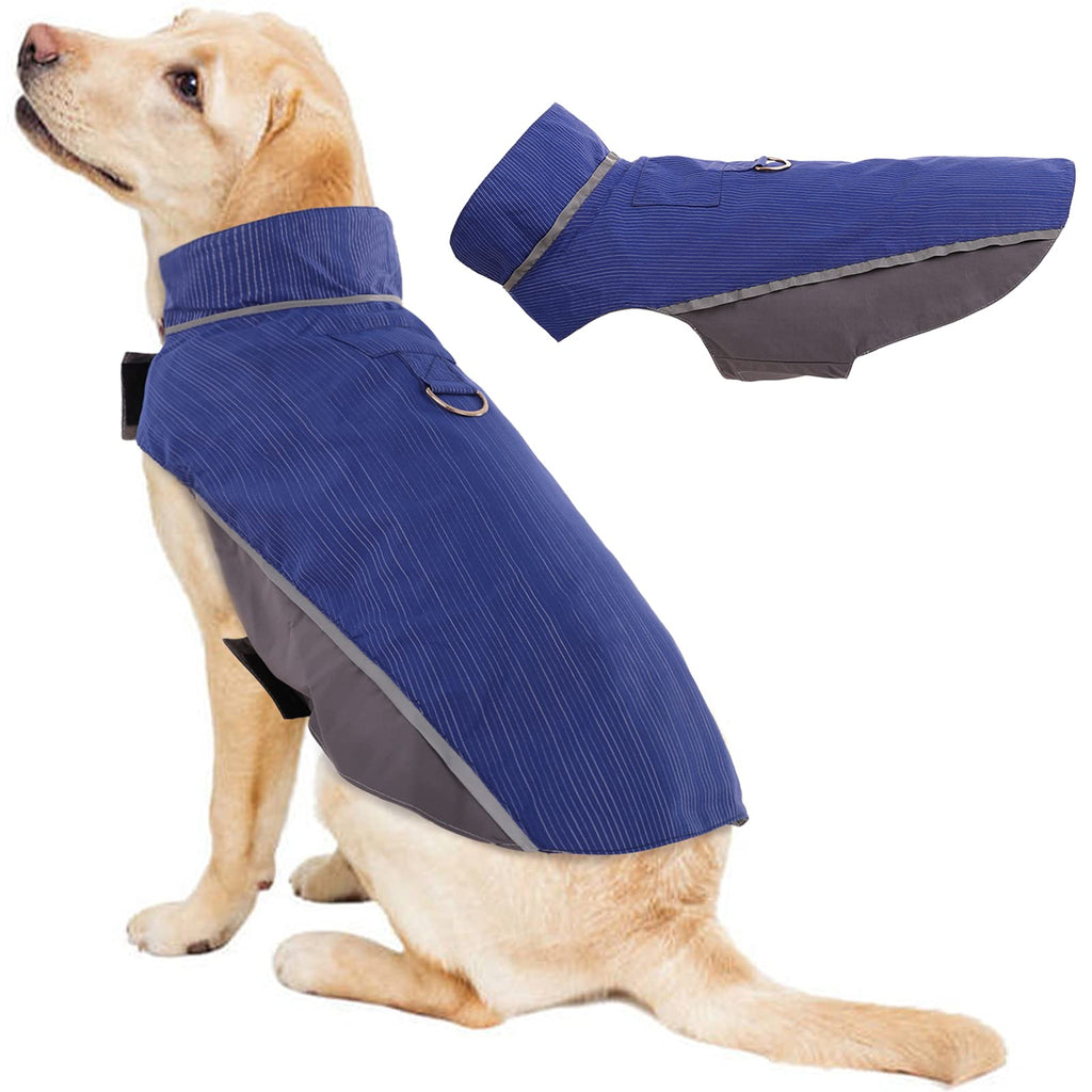 Kuoser Dog Raincoat, Reflective Dog Poncho with Harness Hook, Adjustable Rainwear with Hook&Loop Closure, Waterproof&Windproof Lightweight Outdoor Sports Dog Jacket Vest for Small Medium Large Dogs. Small (pack of 1) Blue - PawsPlanet Australia