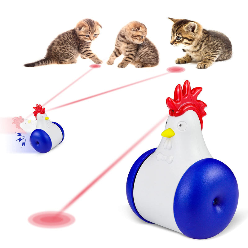 Cat Teaser Toy, Multifunctional Interactive Cat Laser Toy, Indoor, Squeaking, Cat Calling, Self-Weight Balance, Touch Sensor, Recharge, Movable, Healthy and Safe Blue - PawsPlanet Australia