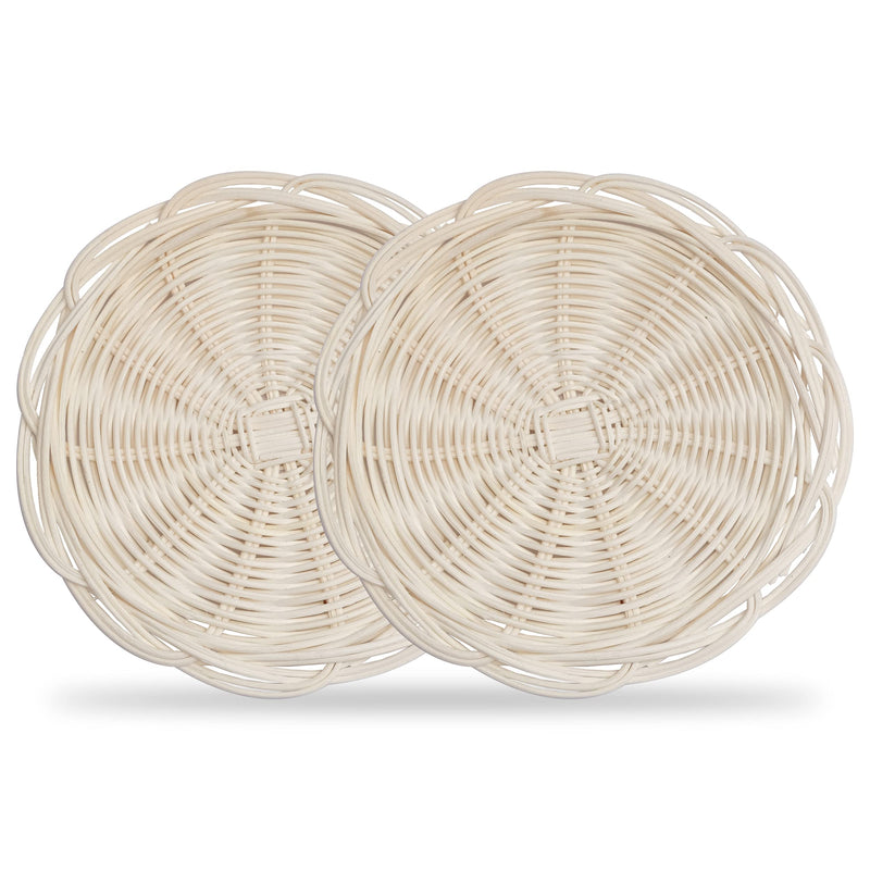 ChicnChill Seagrass Wall Decor - Set 2 of Flat African Baskets for Wall, Woven Placemat from Wicker with Rustic Style for Hanging, Unique Boho Wall Basket - Best Gift For Indoor Holiday Display (6 in) Chicnchill 12 Pack 2 - PawsPlanet Australia