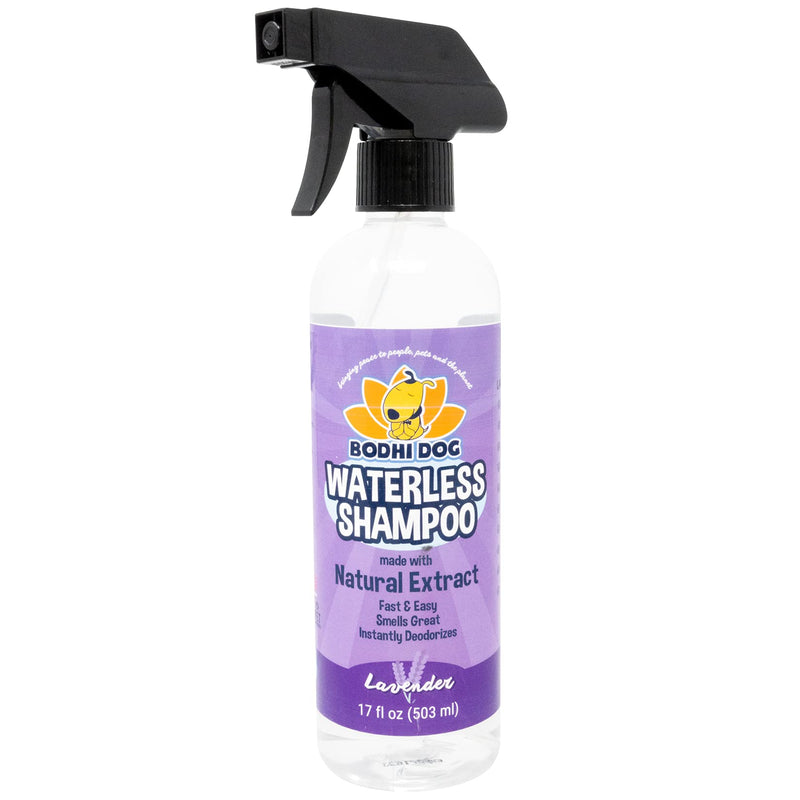 New Waterless Dog Shampoo | All Natural Dry Shampoo for Dogs or Cats No Rinse Required | Made with Natural Extracts | Vet Approved Treatment - Made in USA - 1 Bottle 8oz (240ml) Lavender Waterless 17oz - PawsPlanet Australia