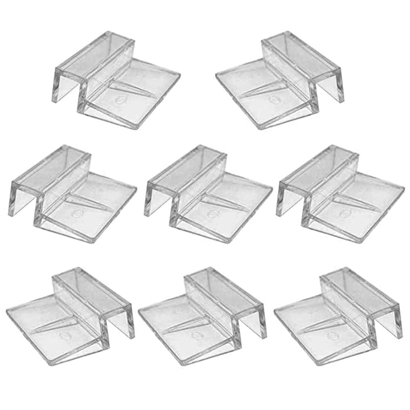 EDOBLUE 8 Pack Fish Tanks Glass Cover Clip 8mm Aquariums Fish Tank Acrylic Clips Glass Cover Support Holders Universal Lid Clips Clear Glass Cover Clip Support Holder for Rimless Aquariums - PawsPlanet Australia