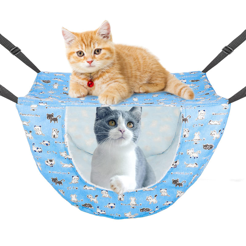ONENIN cat cage Hammock,Hanging Soft Pet Bed for Kitten Ferret Puppy Rabbit or Small Pet,Double Layer Hanging Bed for Pets,2 Level Indoor Bag for Spring/Summer/Winter Blue - PawsPlanet Australia