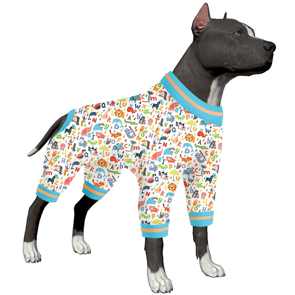 2022! LovinPet Innovative Dog Onesie, Multi-Purpose for Medium Large Breeds, Easy to Wear for Winter/Evening/Party Etc, Professional Comfy Stretchy Dog Clothes, Dogs Sleep Warmer and Safer! X-Large Ark White - PawsPlanet Australia