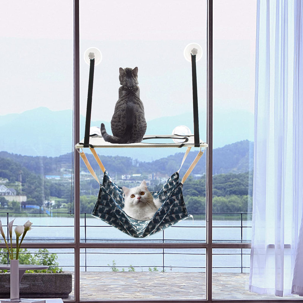 Cat Window Hammock Perch with 2 Extra-Strong Heavy Duty Suction Cups Cat Bed Holds Up to 44lbs by MeijieM(Luck Cat/Cutie Swan/Happy Duck) Cutie Swan - PawsPlanet Australia