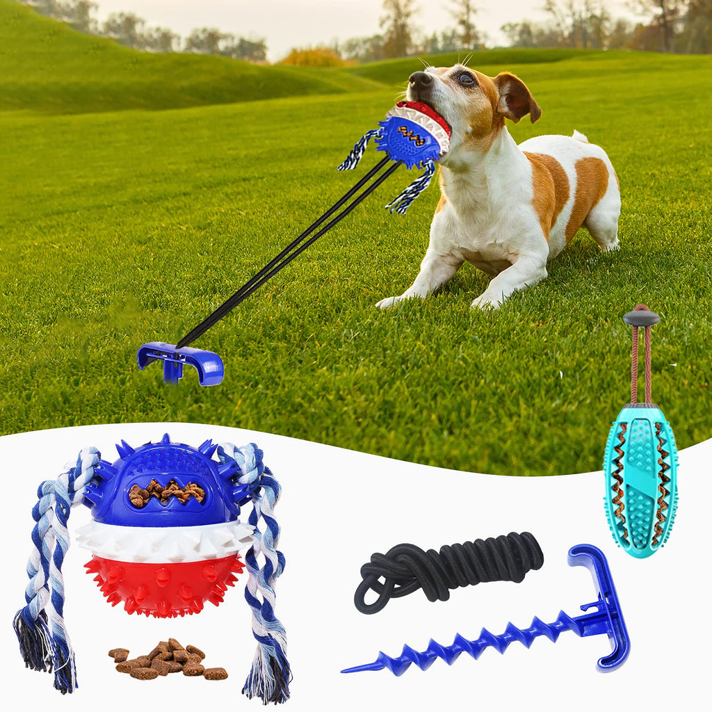 hezeyuan 2 Set Outdoor Interactive Dog Toys,Dog Toys for Boredom, Tug of War Dog Toy for Aggressive Chewers, Durable Natural Rubber Dog Chew Toys for Large, Medium and Small Dogs - PawsPlanet Australia