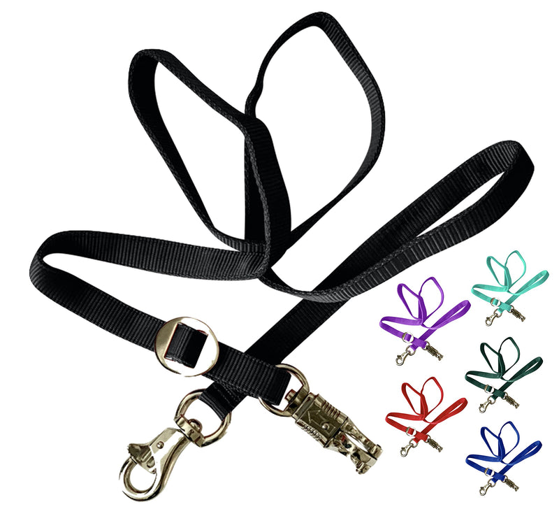 Majestic Ally Double Thick 36" to 72" Trailer Tie for Horse Haulage, Cross tie with Adjustable Buckle, Panic Snap and Bull Snap – 1" Wide by 36" to 72" Long Black - PawsPlanet Australia
