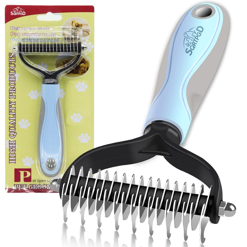 SQRTPGD Pet Grooming Brush for Shedding, 2 Sided Professional Dematting Comb Grooming Undercoat Rake for Cats & Dogs. - PawsPlanet Australia