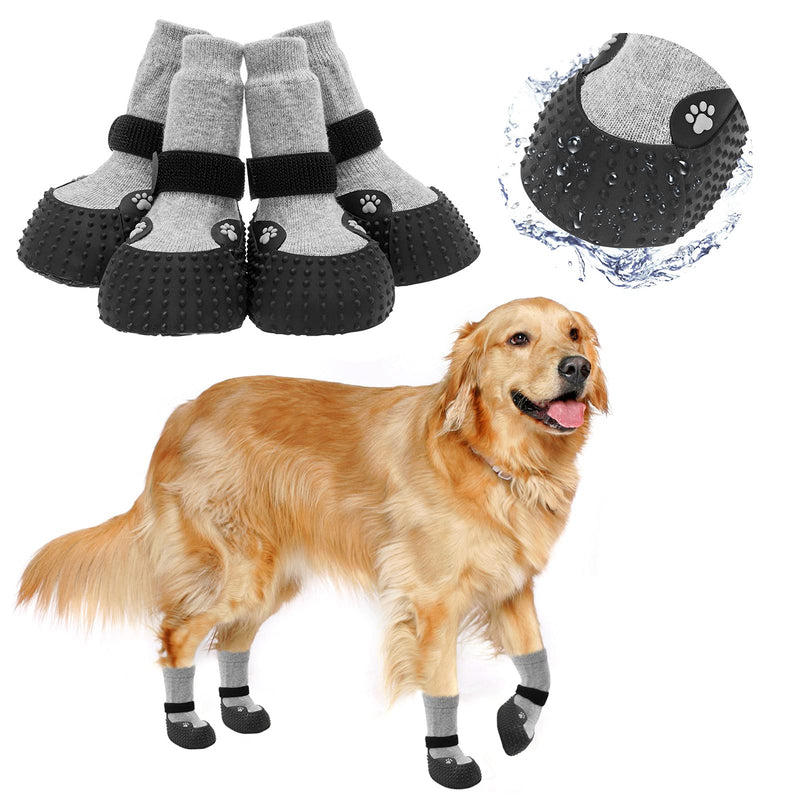 KOOLTAIL 2 Pairs of Anti-Slip Dog Socks, Rubber Bottom, Waterproof Dog Shoes, Protective Dog Boots, for Outdoor Walking, Running, Hiking #6 - 2.48" in width, 3" in length - PawsPlanet Australia