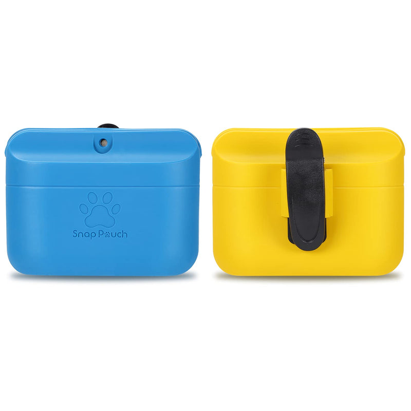 SNAP POUCH 2 Pack Silicone Dog Treat Pouch for Training - Portable Dog Treat Bag with Waist Clip and Magnetic Closure - Easy to Clean and BPA Free - PawsPlanet Australia