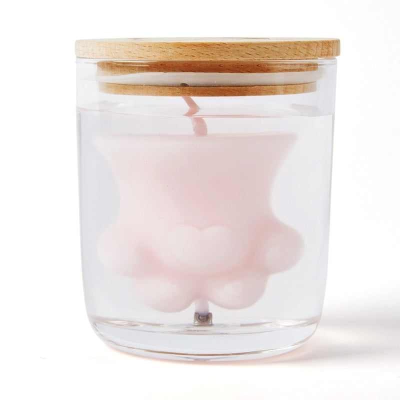 Mmyvela Cat Paw Scented Candles / Rose Fragrance / Cat Gift for Cat Lover / 7.07 Oz Aromatherapy Soy Wax / Glass Jar Candle with Wooden lid - PawsPlanet Australia