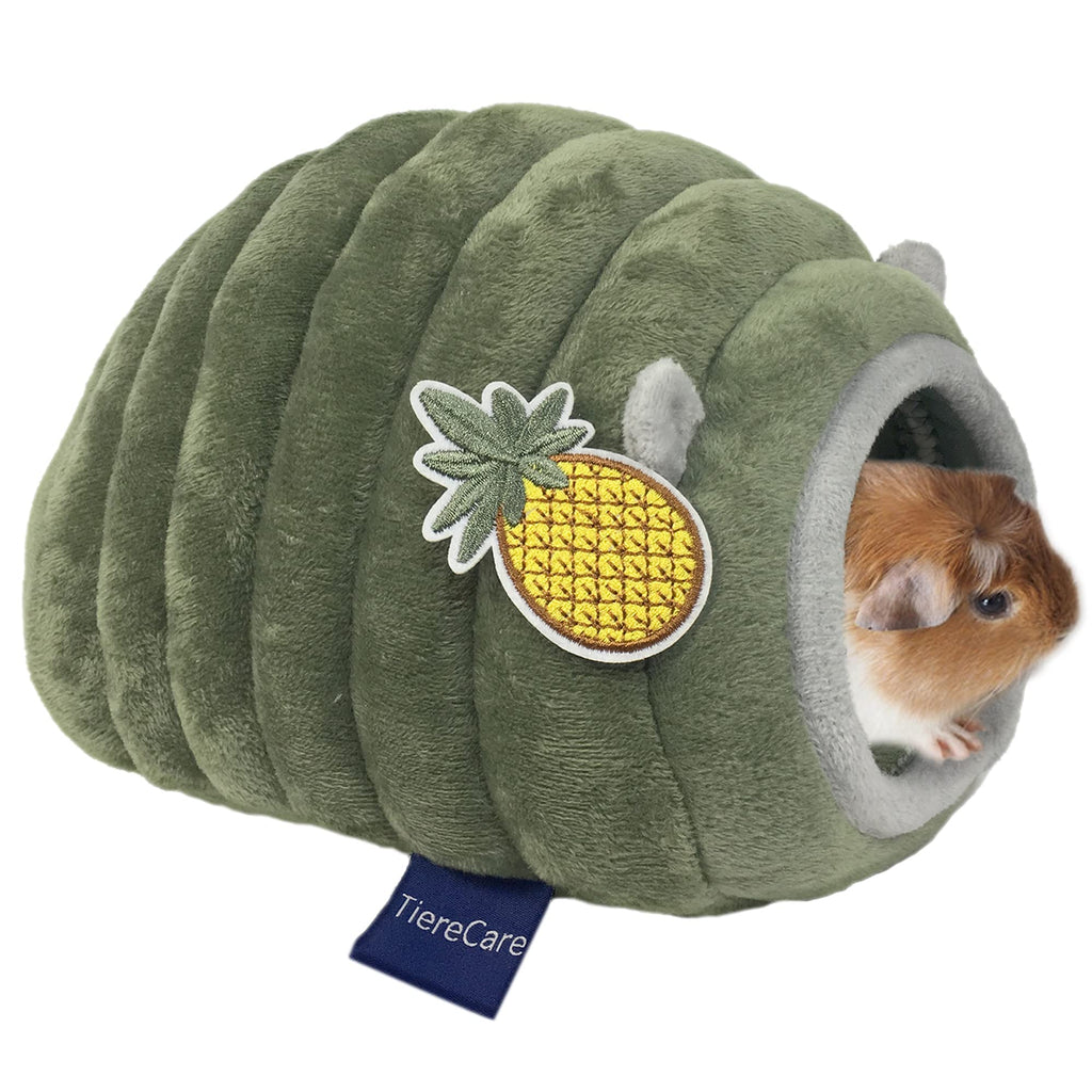 Tierecare Hamster Hideout Guinea Pig House Bed Cozy Habitat Hideaway Warm Cage Accessories for Hedgehog Ferret Chinchilla Small Animal Cute Washable Green Caterpillar - PawsPlanet Australia