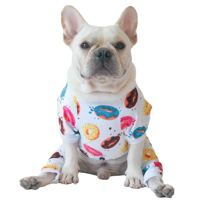 CuteBone Dog Pajamas Cat Pajamas Dog Apparel Dog Jumpsuit Pet Clothes Pjs X-Small Donut - PawsPlanet Australia