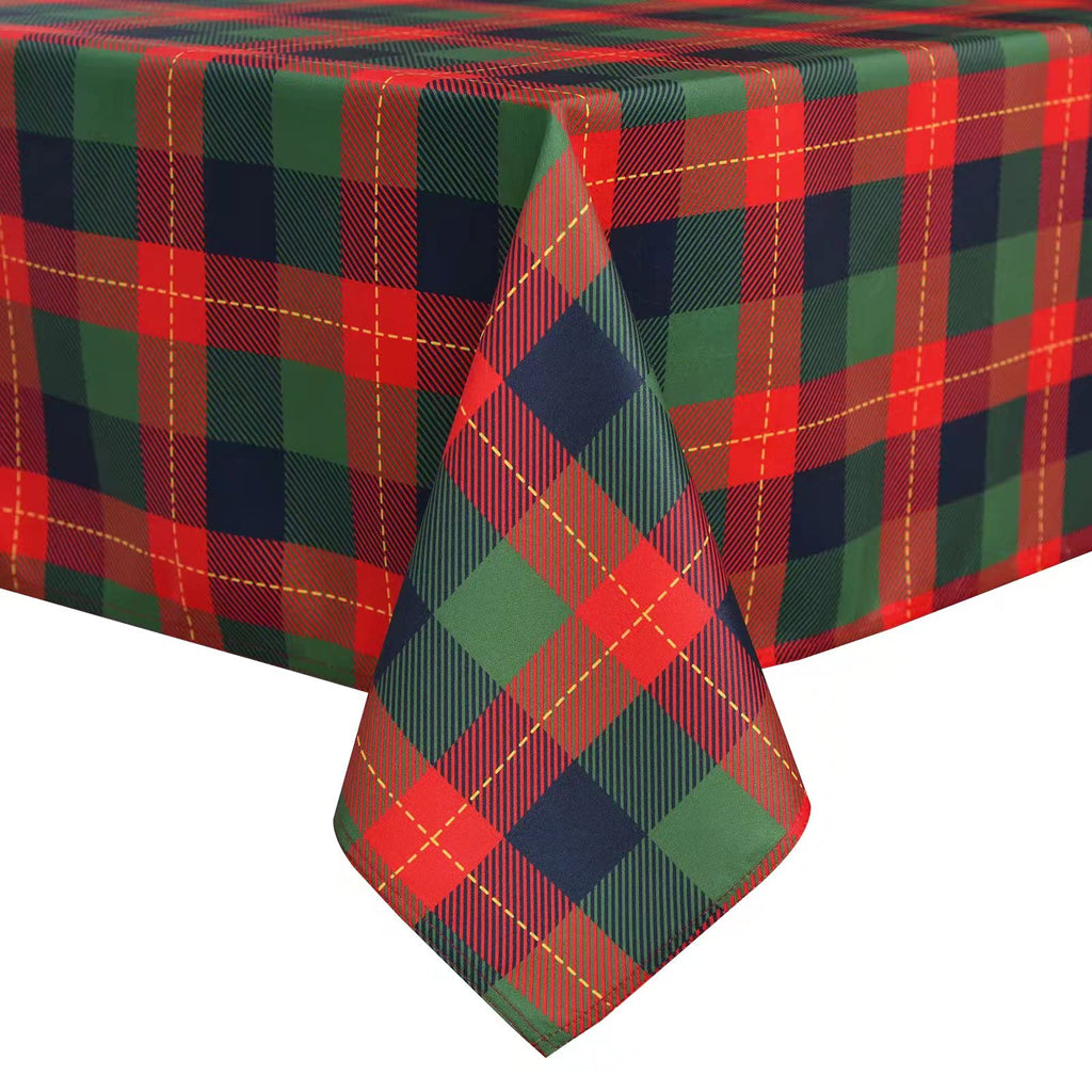 Christmas Tablecloth Rectangle – Green Checkered Waterproof Table Cover, Printed Washable Polyester Tartan Table Cloths for Xmas Dinner/New Year's Eve/Party Decoration/Holiday (60x84 inch) 60 x 84 inch Rectangle - PawsPlanet Australia