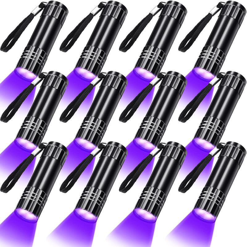 12 Pieces Blacklight Flashlights UV Led Mini Handheld Black Light Flashlight Small Portable UV Light Detector UV Flashlight 395nm 9 Led Light Torch for Pet Urine and Dry Stain, Not Included Battery - PawsPlanet Australia