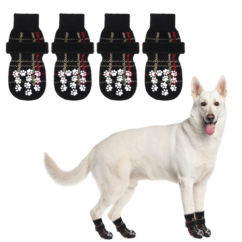 PAWCHIE Dog Socks for Indoor Hardwood Floor with Adjustable Straps and Double-Sided Anti-Slip Gel Design,Pet Paw Protection Traction Control Socks Small Black - PawsPlanet Australia