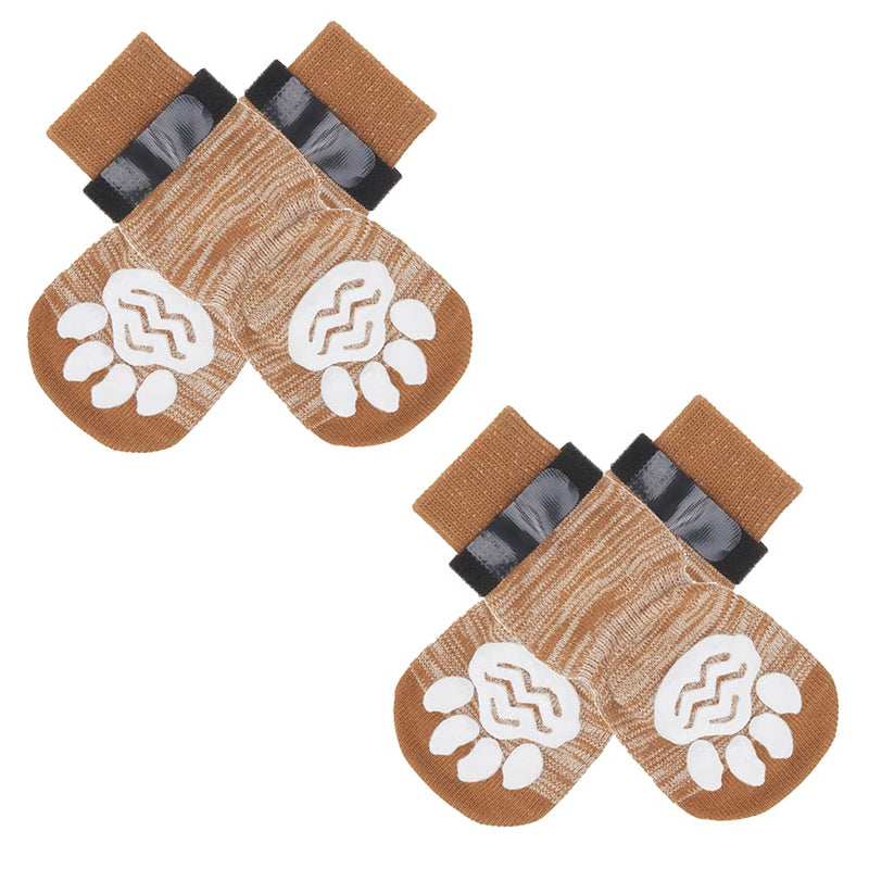 TAILGOO Anti-Slip Dog Socks 2 Pairs - Pet Paw Protector Traction Control for Small Medium Large Doggies Puppies Indoor Active, Soft and Comfortable S: Paw With 2.16", Grip Width: 1.5" - PawsPlanet Australia