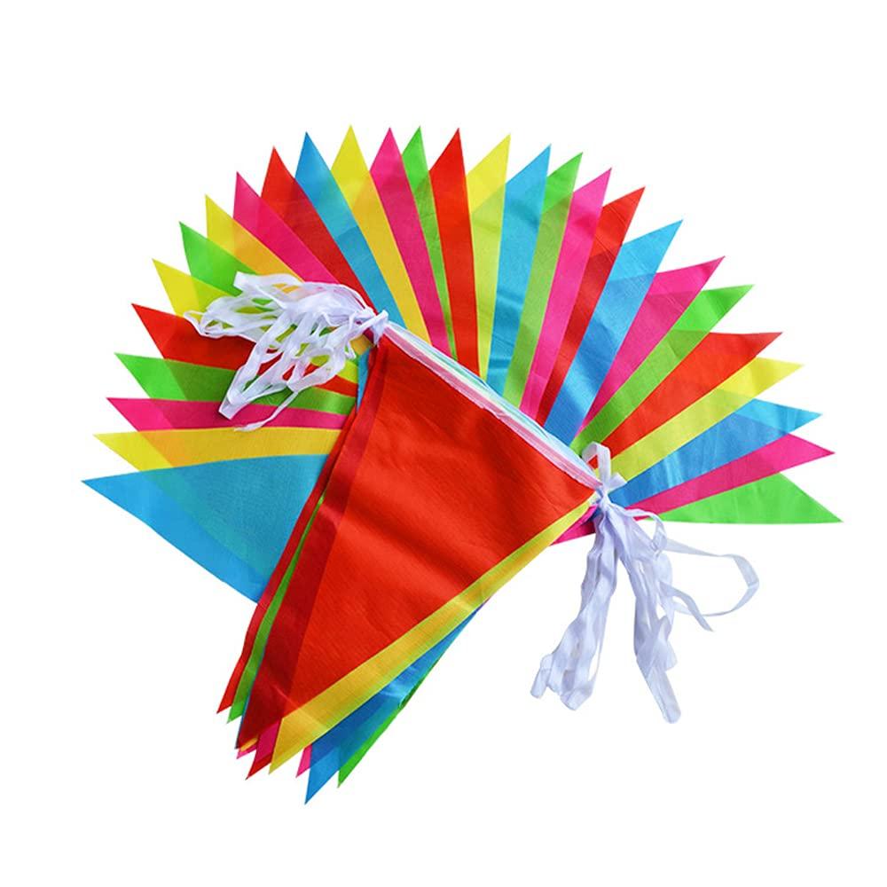 Lnoicy 262 Feet Pennant Banner - 150 Multicolor Bunting Flags - Birthday Party Grand Opening Christmas Decorations - PawsPlanet Australia