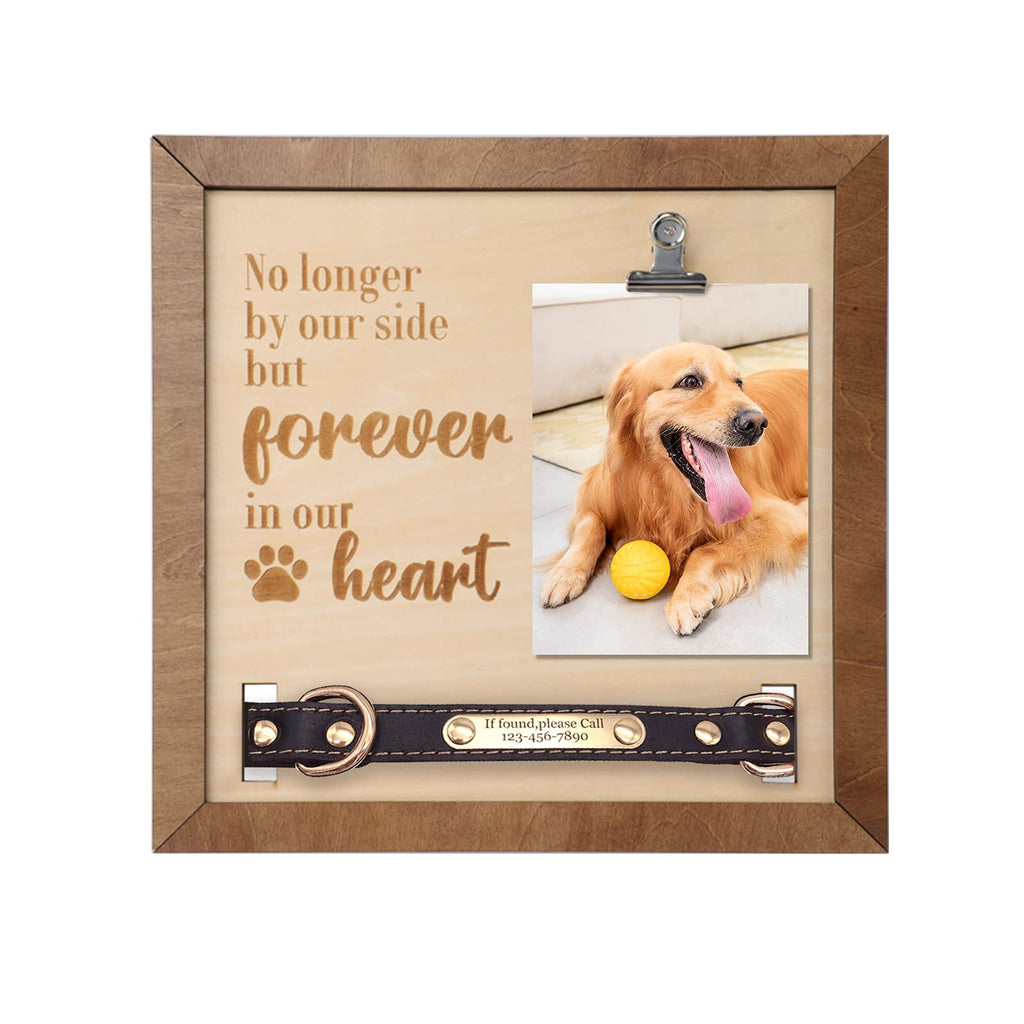 Niyewsor 4x6 Dog Memorial Picture Frame with Collar, Wooden Pet Picture Frame, Pet Keepsake Photo Frame for Loss of Dog - PawsPlanet Australia