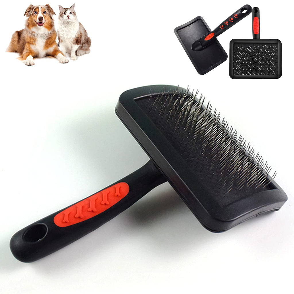 Pet Slicker Brush for Large Dogs, Dog Detangler Brush Wire Dog Brush Long-haired Cat Grooming Brush, Long Pin Shedding Comb for Goldendoodle Greyhound Alaskan(4.6''x7.3'') - PawsPlanet Australia