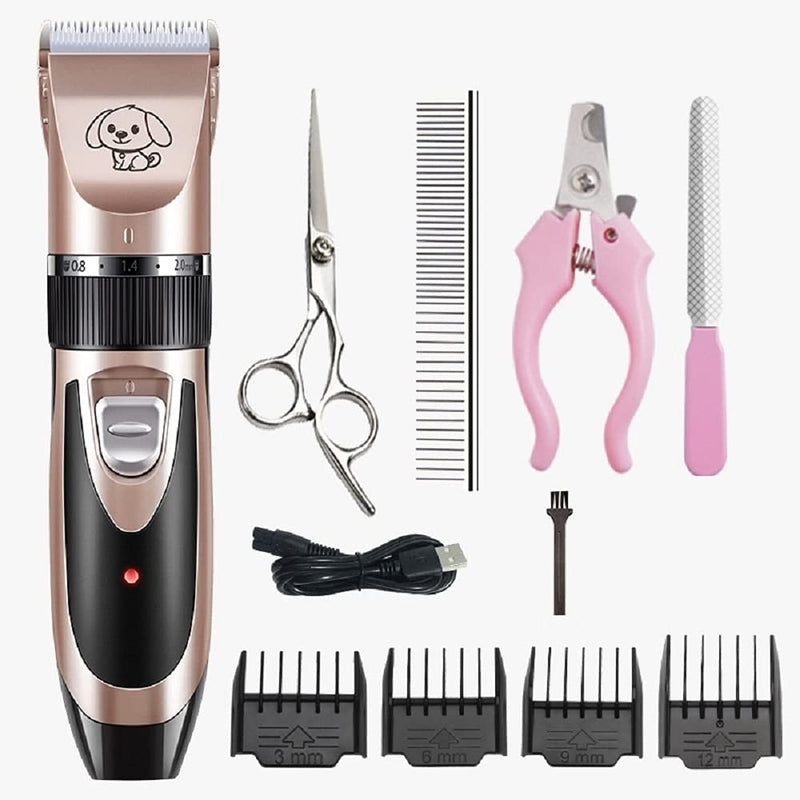 Dog Shaver Clippers Low Noise Rechargeable Cordless Electric Quiet Hair Clippers Set for Dogs Cats Pets - PawsPlanet Australia