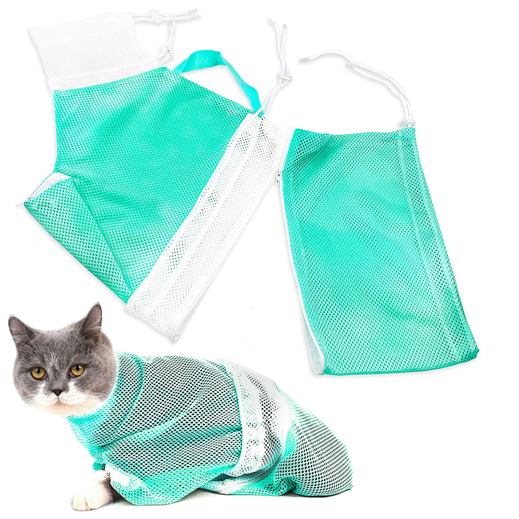 Cat Washing Bag for Bathing Removable Adjustable Suitable Small-Large Cat Breathable Cat Grooming Bag for Nail Trimming - PawsPlanet Australia