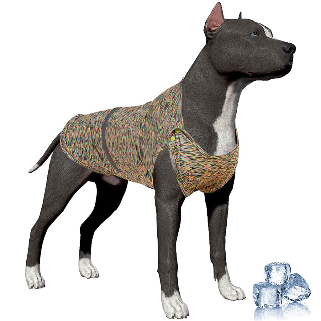 LovinPet Dog Shirts, Large Dog Shirt, fit for Dog Cooling Shirts Absorb Water/Soft & Easy Wearing, Lightweight Quick Dry 2 Leg Sleeveless Dog Cooling Shirts for Pit Bull Dogs Outdoor Training Medium Colorful Green - PawsPlanet Australia