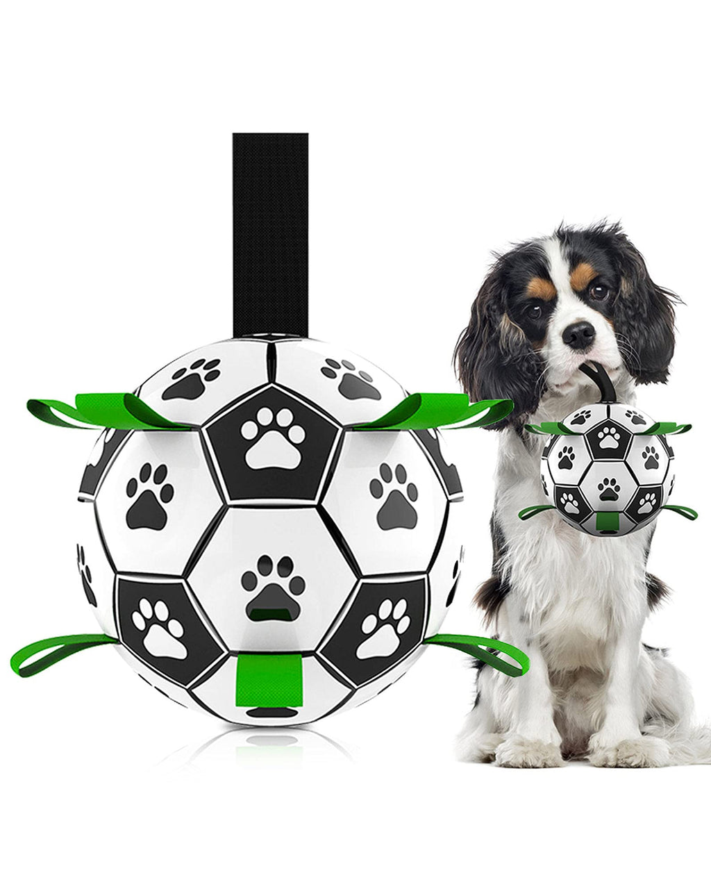 Dog-Soccer Ball-Interactive Water Toys-Tug of War-Dog Tug Toy Football for Small Medium Dogs-Dog Toys - PawsPlanet Australia