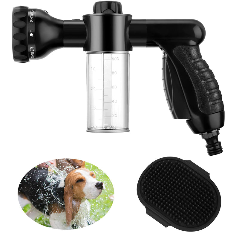 Weewooday 2 Pieces Pet Bathing Tool Set Include Livestock Foamer and Dog Rubber Comb, Spray Livestock Foamer Wash Foam Sprayer, Pet Bath Brush Rubber Dog Comb for Pets Showering Black - PawsPlanet Australia