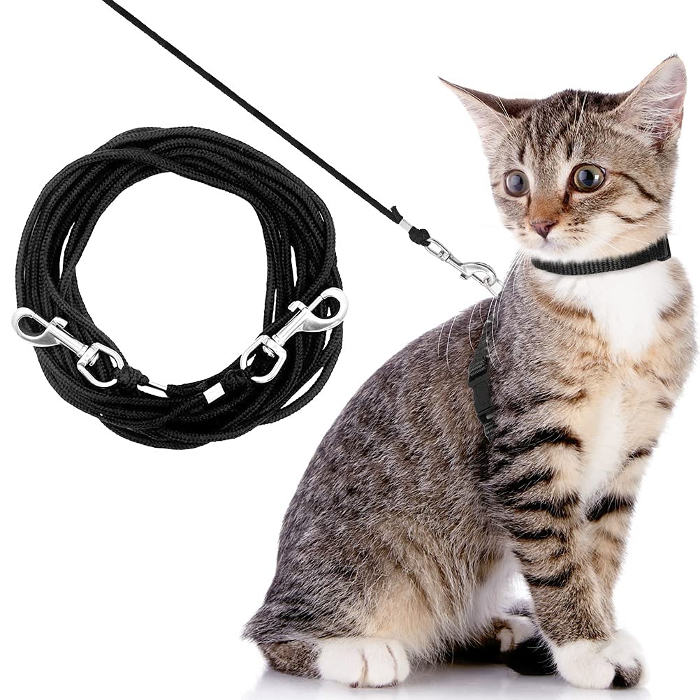 OFPUPPY Long Cat Leash - 15/20/26 FT Escape Proof Walking Long Leash for Yard, Safe & Durable Outdoor Training Leash, Braided Nylon Rope, for Kittens/Puppies/Rabbits/Small Animals 15FT - PawsPlanet Australia