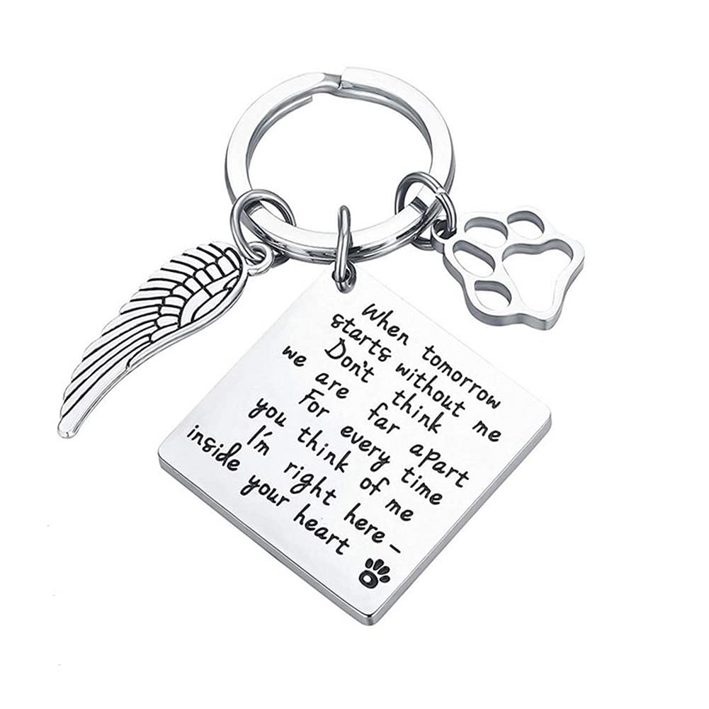 Memorial Gifts for Loss of Dog Sorry for Your Loss Gifts Dog Pet Loss Sympathy Gifts When Tommorow Starts Without Me Keychain Pet Rememberance Gift Dog - PawsPlanet Australia