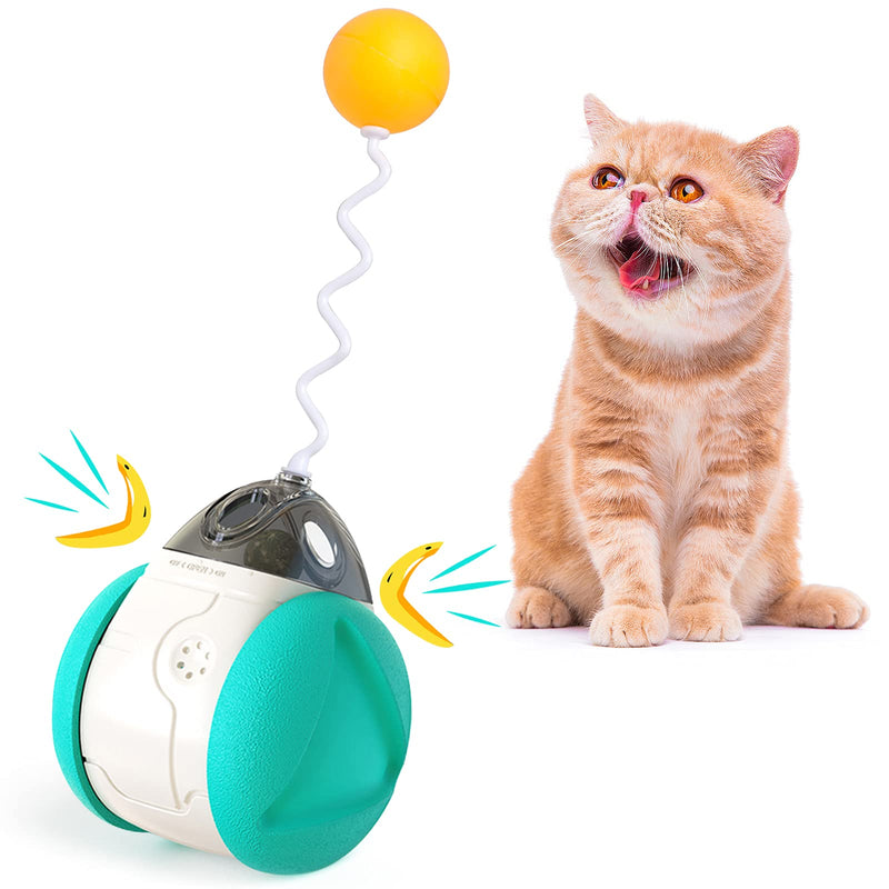 Clonynix Automatic Cat Toys Interactive Cat Feather Toys Cat Ball Toys for Indoor Cat Toys Tumbler Design with Bird Calls,Catnip Toys,Improve Cat Intelligence and Relieve Anxiety (Blue) - PawsPlanet Australia