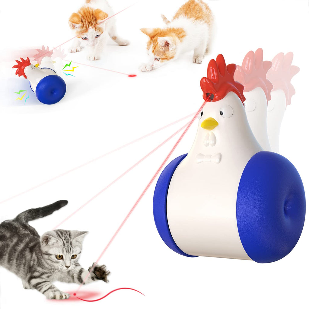 ZHENMAO cat Toys Automatic Laser Toy Interactive Training Tools Cats，Kitten Multifunctional Training Chase Tool-USB Charging, Summoning cat,Self-Weight Does not Fall, Squeak Toy, 3 Modes - PawsPlanet Australia