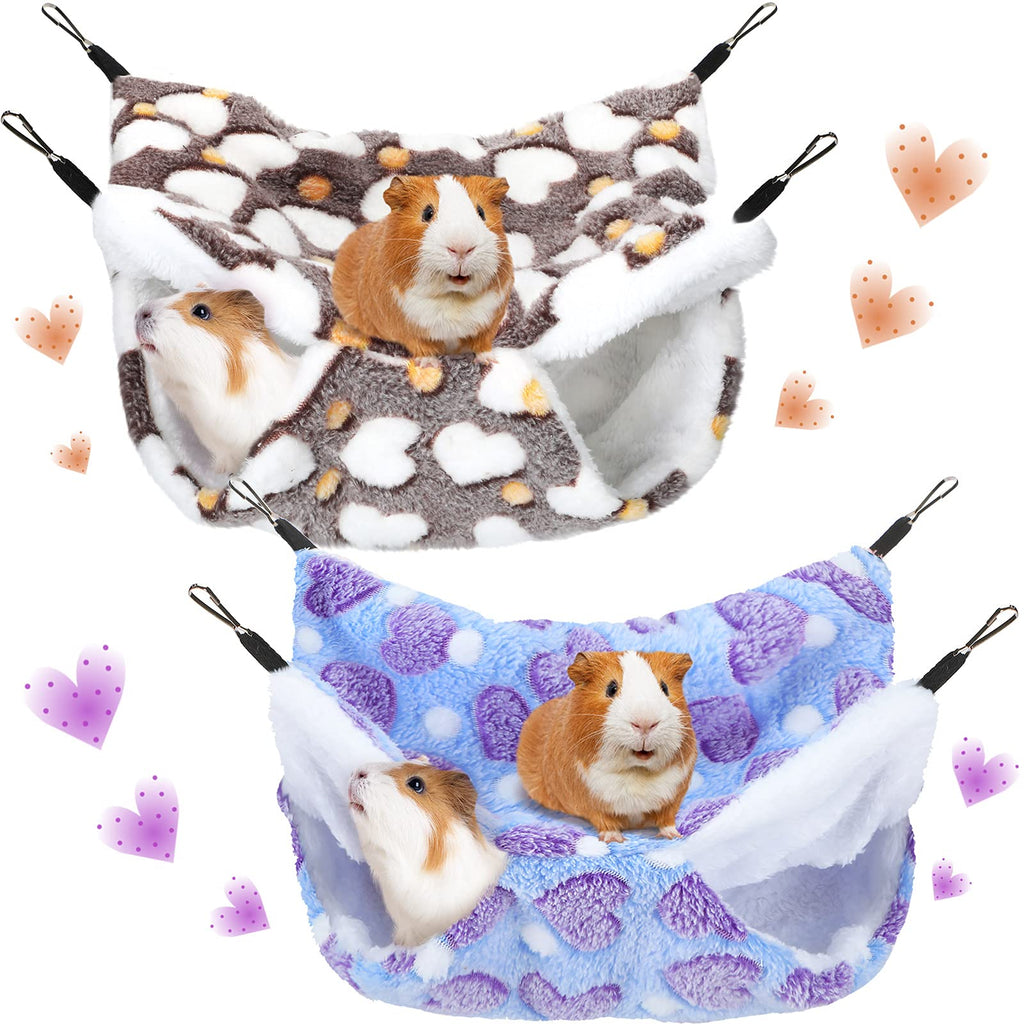 2 Pieces Guinea Pig Rat Hammock Guinea Pig Hamster Ferret Hanging Hammock Toys Bed for Small Animals Chinchilla Parrot Sugar Glider Ferret Squirrel Playing - PawsPlanet Australia