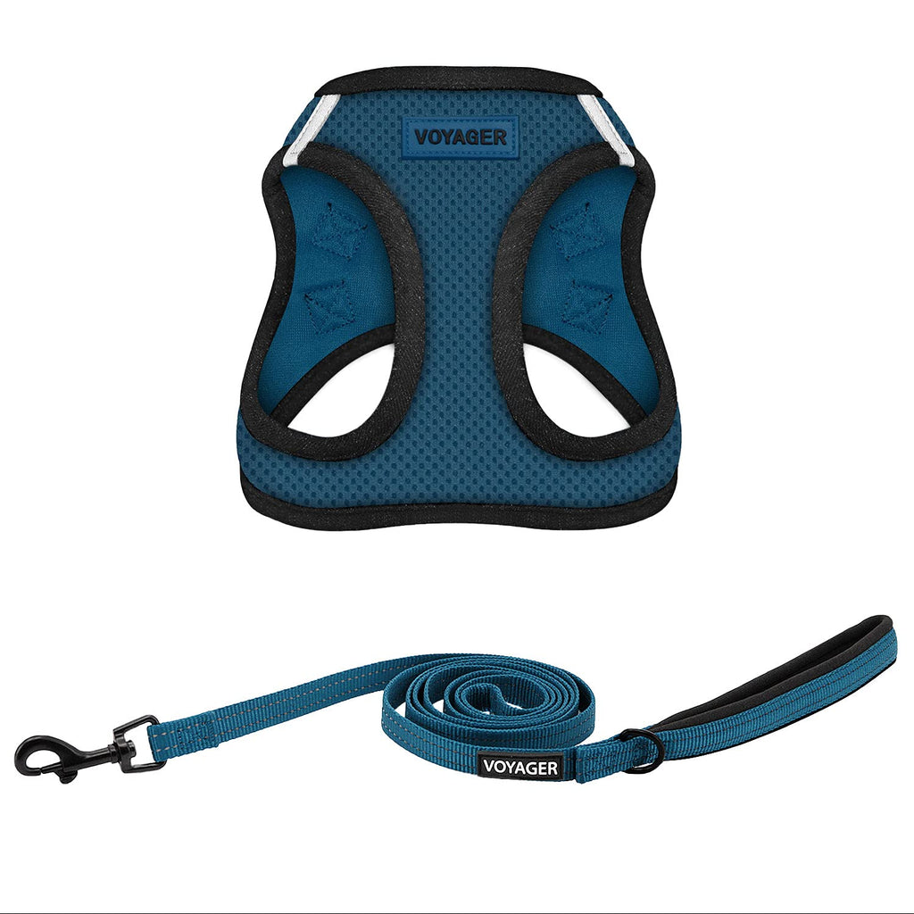 Voyager Step-in Air Dog Harness - All Weather Mesh Step in Vest Harness for Small and Medium Dogs by Best Pet Supplies XXS (Chest: 10.5 - 13" * Fit Cats) Blue Base (Leash Bundle) - PawsPlanet Australia