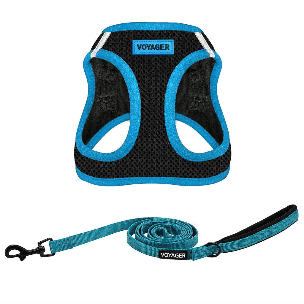 Voyager Step-in Air Dog Harness - All Weather Mesh Step in Vest Harness for Small and Medium Dogs by Best Pet Supplies M (Chest: 16 - 18") Blue (Leash Bundle) - PawsPlanet Australia