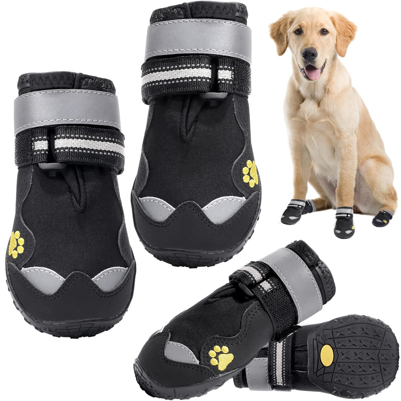 Dog Boots Paw Protectors Waterproof Shoes for Large Medium Dogs Winter Snow Hardwood Floors Cold Weather size 3: 2.1"(Width) Black - PawsPlanet Australia