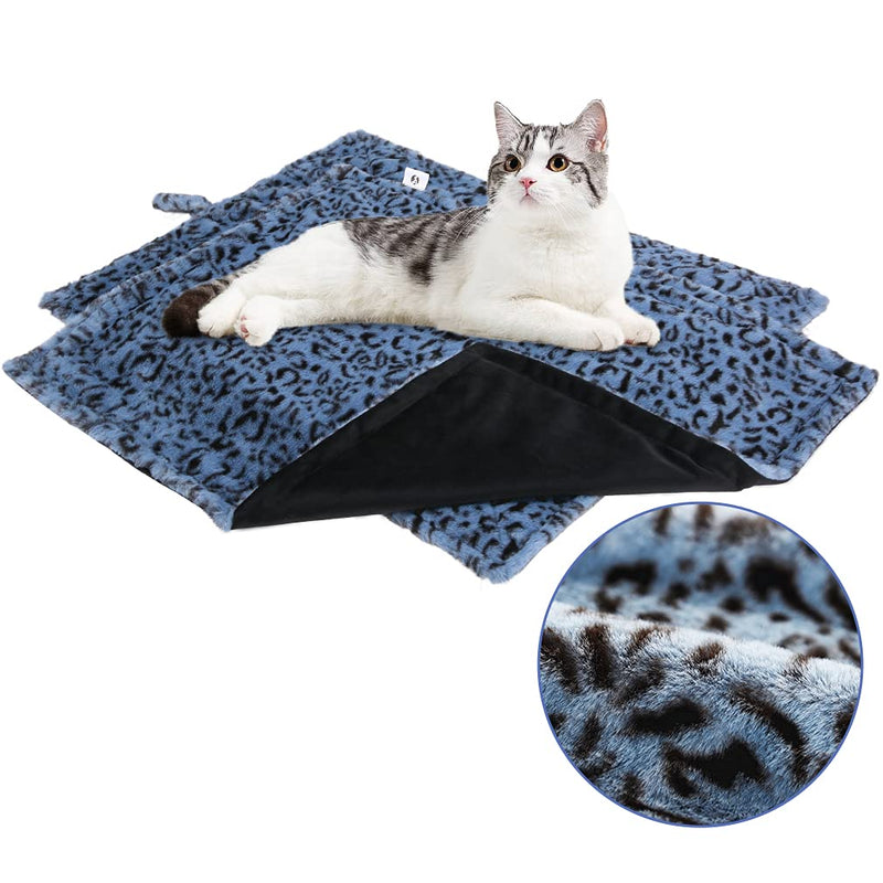 KOOLTAIL Self Heating Cat Bed Mat with Cat Blanket, Soft Flannel Fiber, Leopard Cat Bed, Anti-Slip & Warming Mats for Small Medium Cats, Kittens, Puppies, or Small Dogs - PawsPlanet Australia