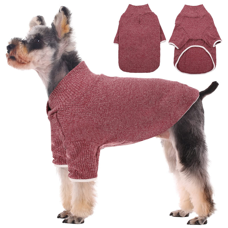 Kuoser Dog Sweater, Dog Pajamas Sleeping Suit Pet Clothes, Soft Stretchy Knitwear Dog Costumes for Cold Weather, Cotton Clothes Warm Pullover Vest Pet Apparel for Small Medium Size Dogs Cats X-Small (pack of 1) Dark Red - PawsPlanet Australia