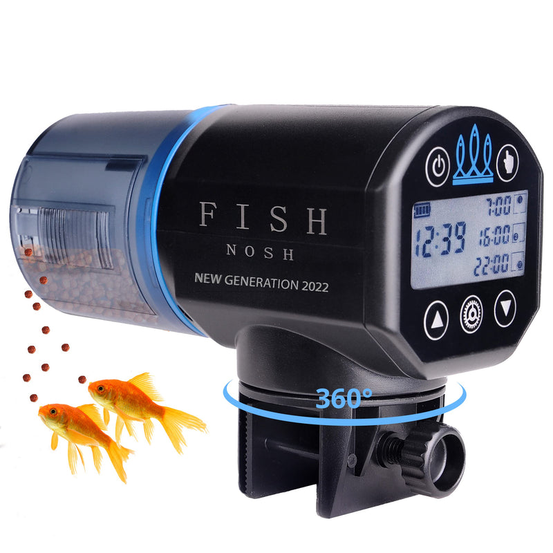 FISHNOSH Automatic Fish Feeder for Aquarium - New Generation 2022, Auto Food Dispenser with Timer for Small Tank, Big Aquariums & Pond - Battery-Operated Feeders for Goldfish, Koi, & More on Weekend - PawsPlanet Australia