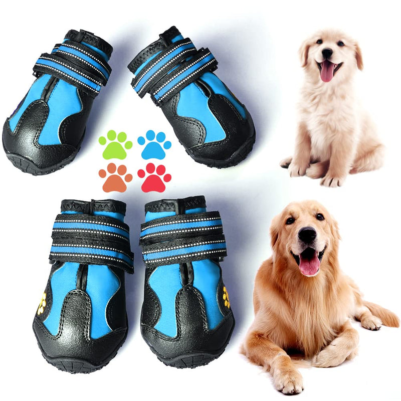 CovertSafe& Dog Boots for Dogs Non-Slip, Waterproof Dog Booties for Outdoor, Dog Shoes for Medium to Large Dogs 4Pcs Size 1: （2.3''x1.6'')(L*W) for 10-23 lbs Blue - PawsPlanet Australia