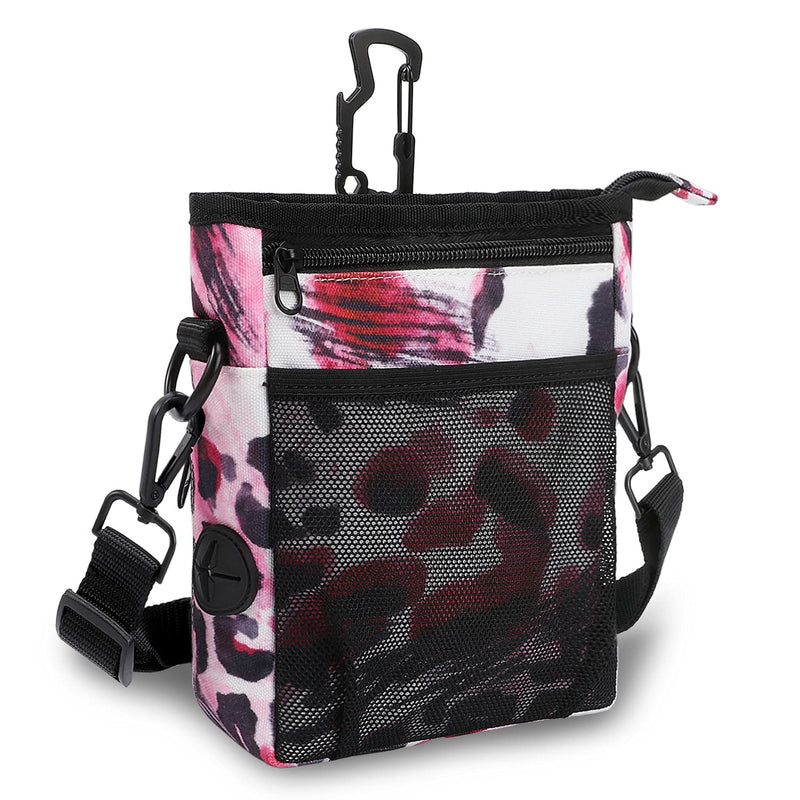 Glat Coberry Dog Training Pouch, Treat Bag with Adjustable Shoulder Strap Belt Clip, Waterproof Pet Training Treat Pouch for Kibble and Phone. Pink Leopard - PawsPlanet Australia