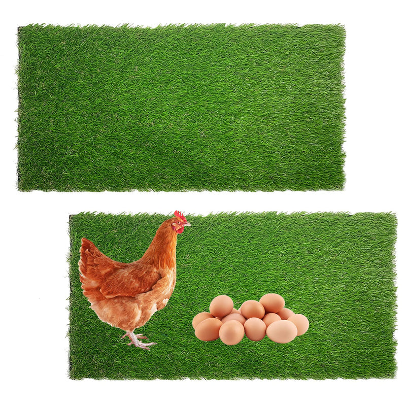 kathson 2 Pcs Chicken Nesting Pads Cuttable Artificial Grass Rug Carpet Washable Synthetic Turf Mat Nest Box Bedding Liners for Chicken Coop Egg Laying Pet Garden Lawn Indoor Outdoor - PawsPlanet Australia