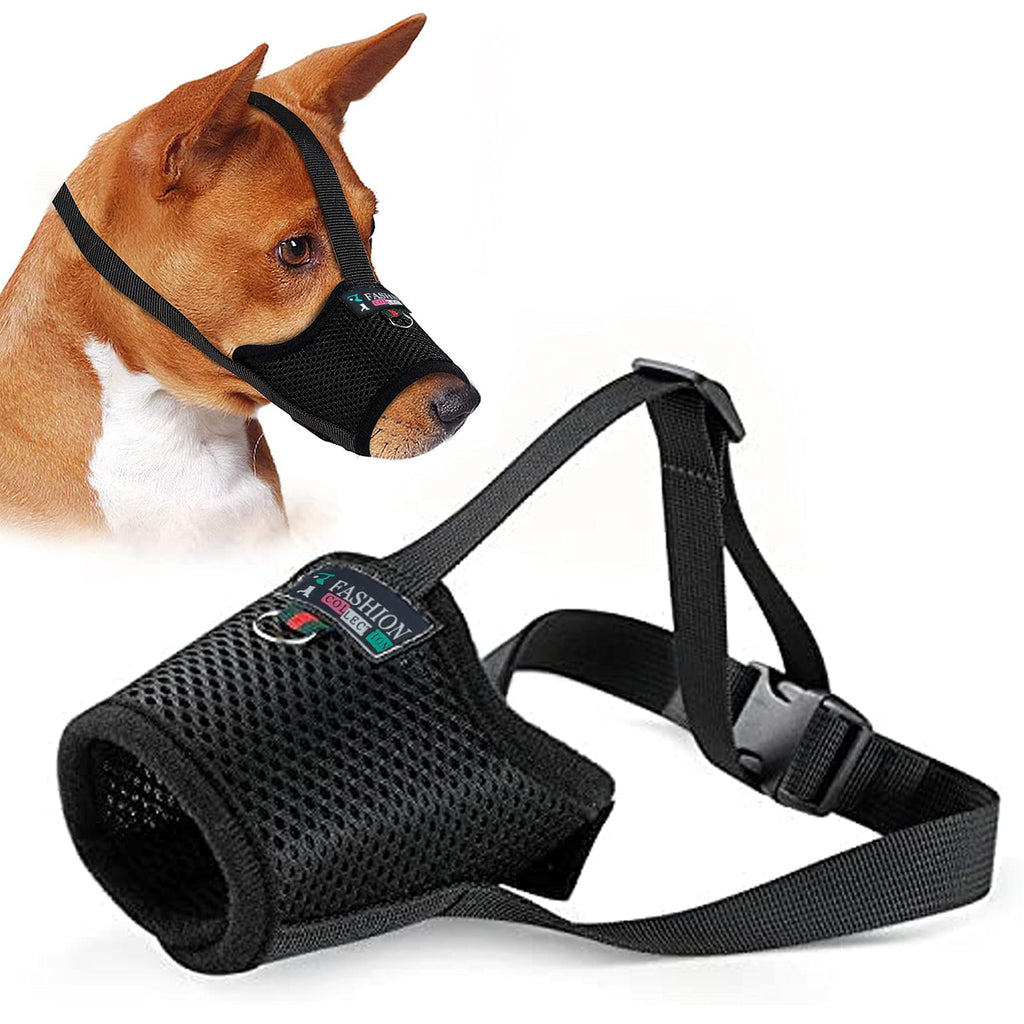 chella 2 Pack Dog Muzzles Nylon Soft Anti-Biting Barking Chewing Secure Muzzle, Mesh Breathable Muzzle with Adjustable Strap for Small Medium Large Dogs 3 Sizes (L) - PawsPlanet Australia