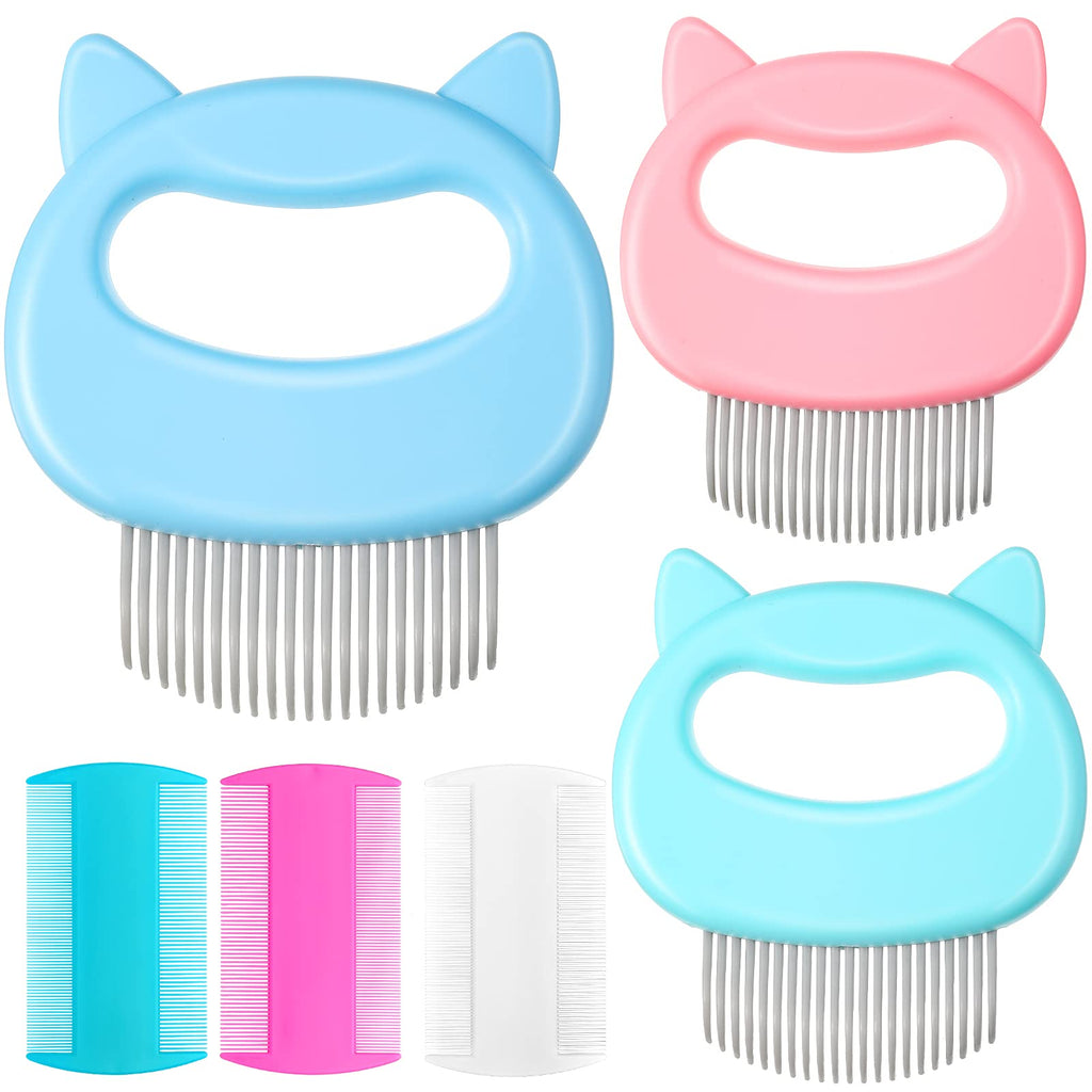 6 Pcs Cat Comb Pet Massage Comb Cat Shell Comb Cat Grooming and Deshedding Comb Pet Short and Long Hair Removal Comb Double Sided Pet Lice Comb Fine Teeth Dandruff Comb for Dog Cat Kitten Puppy Bunny - PawsPlanet Australia