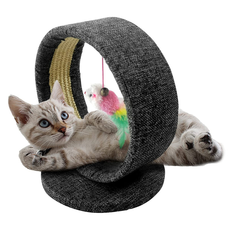 CBBPET Cat Arch Self Grooming and Massage Toy, Pet Scratcher Pads Dark Gray - PawsPlanet Australia