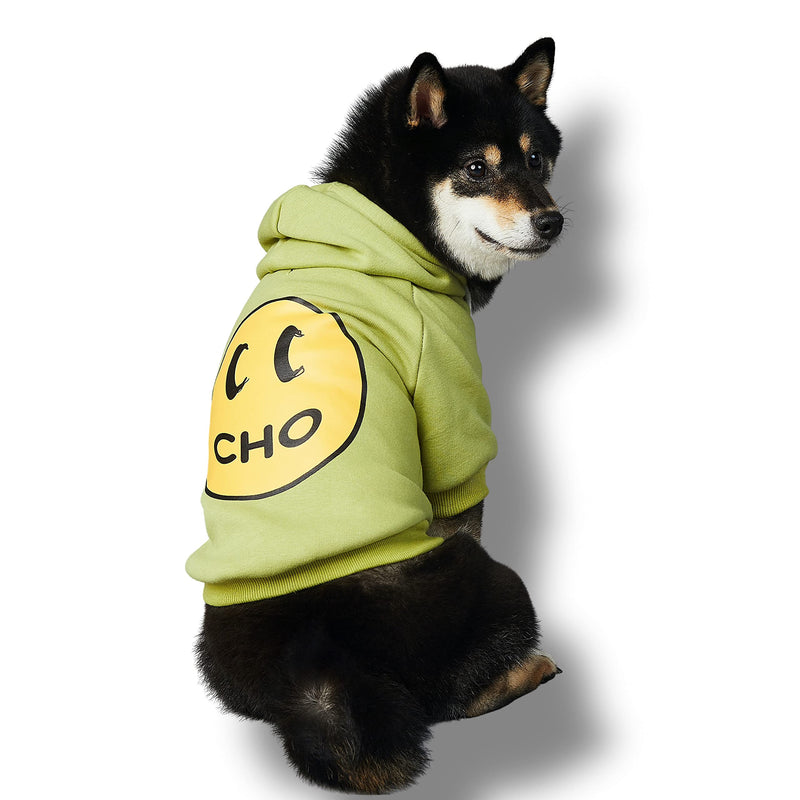 ChoChoCho Smile Dog Hoodie, Smiley Face Dog Sweater, Stylish Dog Clothes, Cotton Sweatshirt for Dogs and Puppies, Fashion Outfit for Dogs Cats Puppy Small Medium Large S (Chest: 9.8''-13.8'' / Suggest: 2-5 lbs) Avocado Green - PawsPlanet Australia